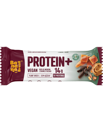 Barra Protein Vegano Pasta Amendoim Caramelo Salgado -BananaBrasil -9x50g
