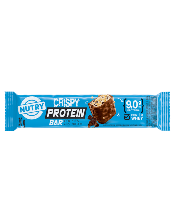 Barra de Proteína Crispy Cookies and Cream - Nutry - 12 x 30g