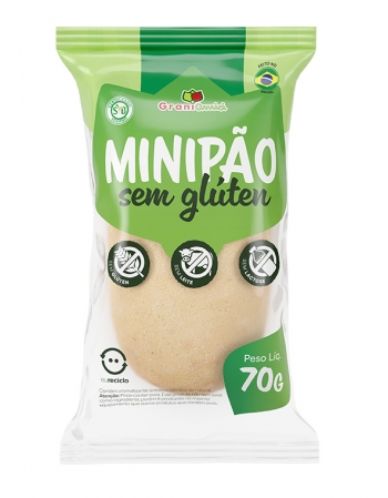 Minipão Vegano, Zero Glúten e Zero Lactose - GRANI AMICI - 70g