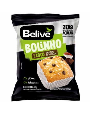 Bolinho Coco com Gotas Chocolate - Belive - Display 10 X 40g