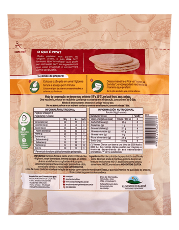 Pão Sírio tipo Pan de Pita Sem Glúten - Casa Rigani - 200g