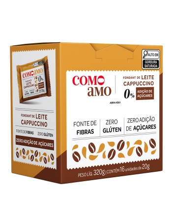 Fondant de Leite Cappuccino Zero - ComoAmo - Display 16 X 20g