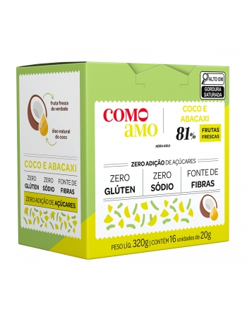 COCO E ABACAXI ZERO COMOAMO 16X20G