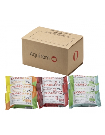 Caixa Mista Frutas- 3xCocada, 3xGoiabada, 3xCocoDamascoMaracuja - ComoAmo - 9X20g