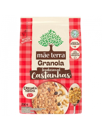 Granola Integral com Castanhas Brasileiras Tradicional - MÃE TERRA - Pacote de 250g