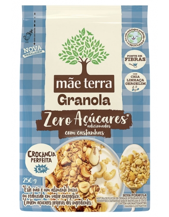 Granola Integral com Castanhas Zero Açúcar - MÃE TERRA - Pacote de 250g