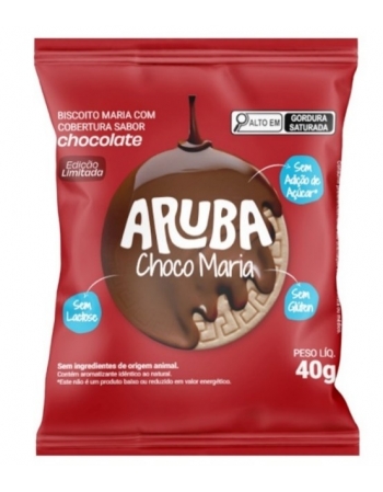 Biscoito Choco Maria com Cobertura de Chocolate - ARUBA - 40g