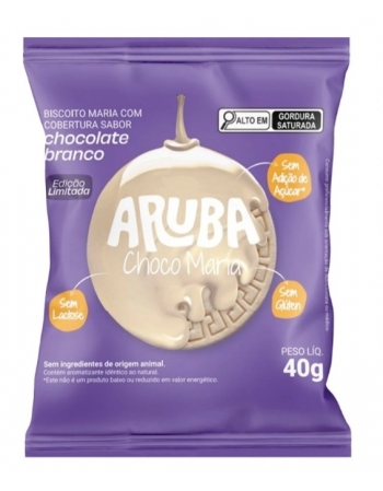 Biscoito Choco Maria com Cobertura de Chocolate Branco - ARUBA - 40g