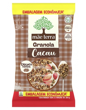 Granola Integral Cacau - MÃE TERRA - Pacote Econômico de 750g Crocância Perfeita