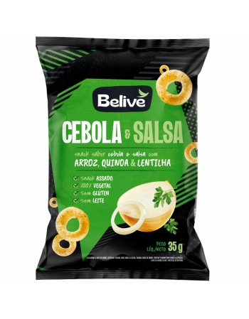 Snack Cebola e Salsa - Belive - Unidade 35g com Arroz, Quinoa e Lentilha