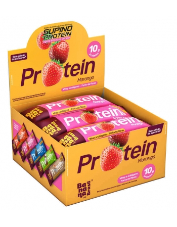 Protein - Barra de proteína Supino Morango - BANANA BRASIL - Display com 12 x 30g