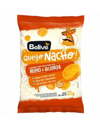 Salgadinho de Queijo Nacho Sem Glúten Sem Leite Com Vitaminas - BELIVE - 25g