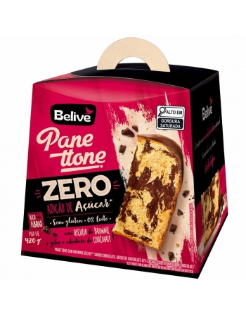 Panettone Chocolate 50% Cacau Sem Açúcar - Belive - 420g