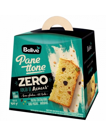 Panettone Frutas Cristalizadas - Belive - 420g - Sem glúten, zero adição de açúcares e zero lactose, delicioso!