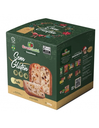 Panetone Granittone Frutas Sem Glúten e Sem Lactose - Grani Amici - 300g