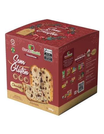 Panetone Granittone Gotas de Chocolate Sem Glúten e Sem Lactose - Grani Amici - 300g