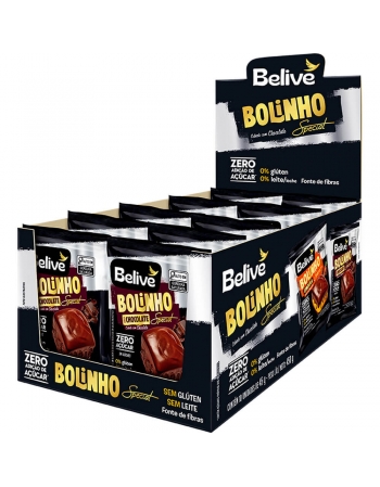 Bolinho Chocolate Special coberto com Chocolate sem glúten, sem Lactose - Belive - Display 10 X 45g