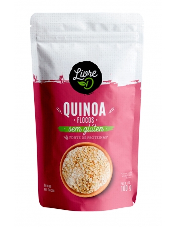 Quinoa Branca em Flocos - LivreD - 100g - sem glúten, fonte de proteina vegetal