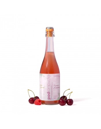Espumante de Kombucha Cereja e Framboesa - POD - 750ml Kombucha Probiótica Natural