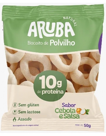 Biscoito Polvilho Proteico Cebola e Salsa - ARUBA - 50g - Com 10g de proteína