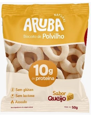 Biscoito Polvilho Proteico Queijo - ARUBA - 50g - Com 10g de proteína