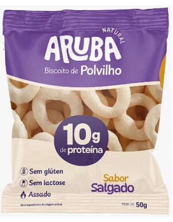 Biscoito Polvilho Proteico Salgado - ARUBA - 50g - Com 10g de proteína