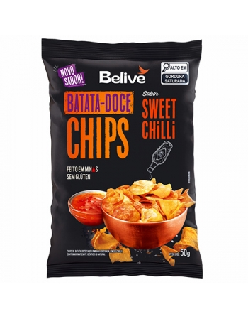 Chips Batata-Doce Sweet Chilli - Belive - Unidade 50g - Sem glúten