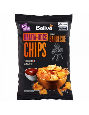 Chips Batata-Doce Barbecue - Belive - Unidade 50g - Sem glúten