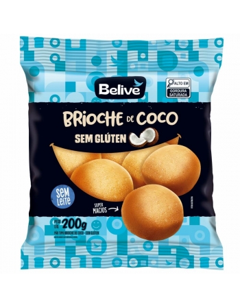 Brioche de Coco Sem Glúten Sem Leite Sem Lactose - Belive - 200g