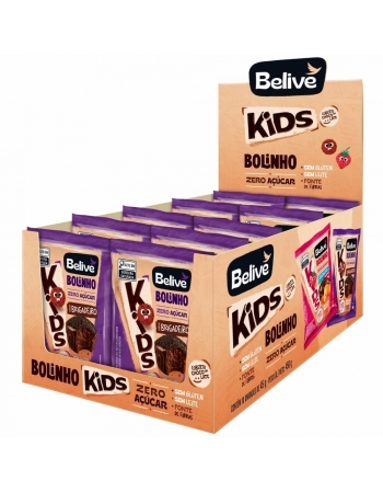 Bolinho Kids Brigadeiro Sem Glúten, sem Lactose, Zero - Belive - Display 10 X 45g