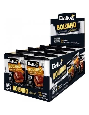 Bolinho Special Doce de Leite Coberto com Chocolate sem glúten, sem Lactose, Zero Adição de Açúcares - Belive - Display 10 X 45g