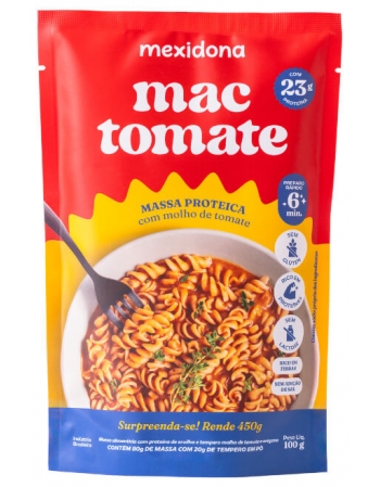 Mac Tomate – 1º Macarrão Proteico Instantâneo do Brasil, com tomate de verdade! sem glúten - MEXIDONA - 100g rende 450g
