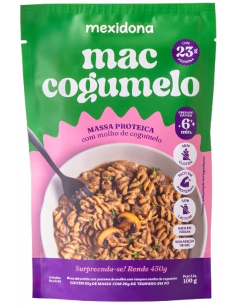 Mac Cogumelo – 1º Macarrão Proteico Instantâneo do Brasil sem glúten - MEXIDONA - 100g rende 450g