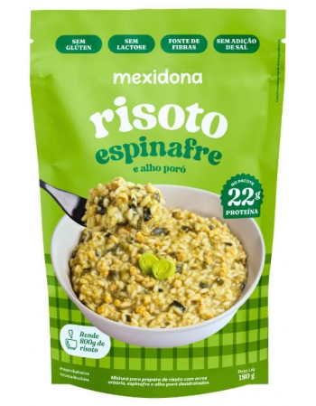 Risoto de Espinafre e Alho Poró Proteico sem glúten - MEXIDONA - 180g