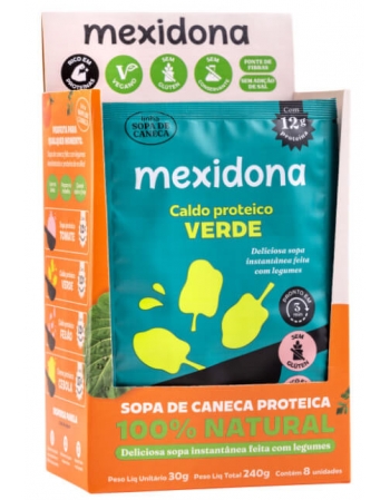 Caldo Proteico Verde Sem Glúten - MEXIDONA - Display 8x30g