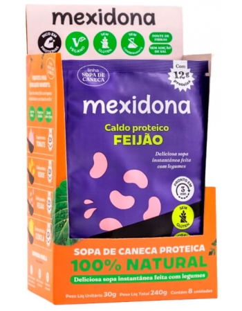 Caldo Proteico de Feijão Sem Glúten - MEXIDONA - Display 8 x 30g
