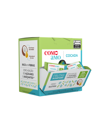 Snack Doce Cocada Zero - ComoAmo - Display 16 X 20g