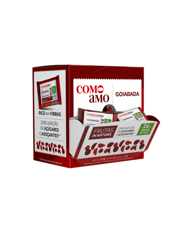 Snack Doce Goiabada Zero Adição de Açúcares e 34% Fibras - ComoAmo - Display 16 X 20g