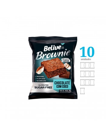 Brownie Chocolate E Coco - Belive - Display Com 10 Unidades De 40G