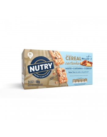 Barra De Cereais Nutry Castanha Muito Mais - Nutrimental - Caixeta Com 3 Unidades De 22G